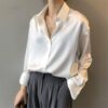 Women's Silk Button - Up Blouse